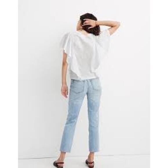 Madewell Flutter Sleeve Top in White Size S - Picture 5 of 10